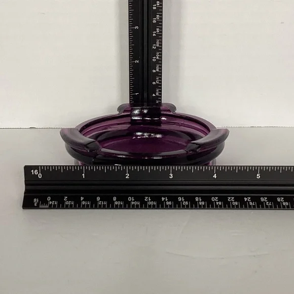 Fenton Violet Glass REPLACEMENT BASE Stand For 2001 Willow Green Opalescent Vase - Picture 14 of 16